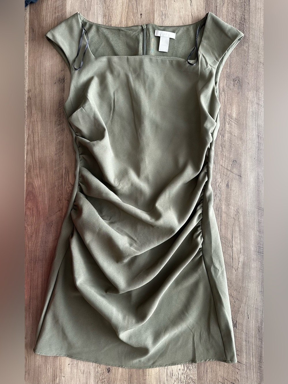 H&M olive green mini dress